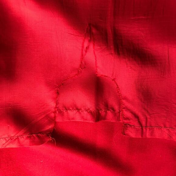 Vintage Principle Red Skirt Pleated Slit Back Knee Length with Belt Loops Sz 10 - Picture 7 of 7